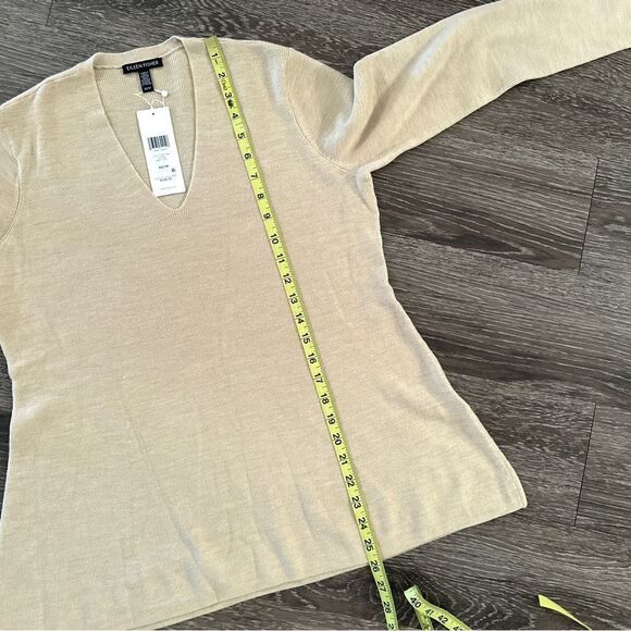 Eileen Fisher 100% Superfine Merino Wool V Neck Sweater New - Picture 9 of 10